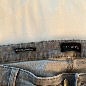 Talbot Slim Ankle Jean, Gray, Size 14
